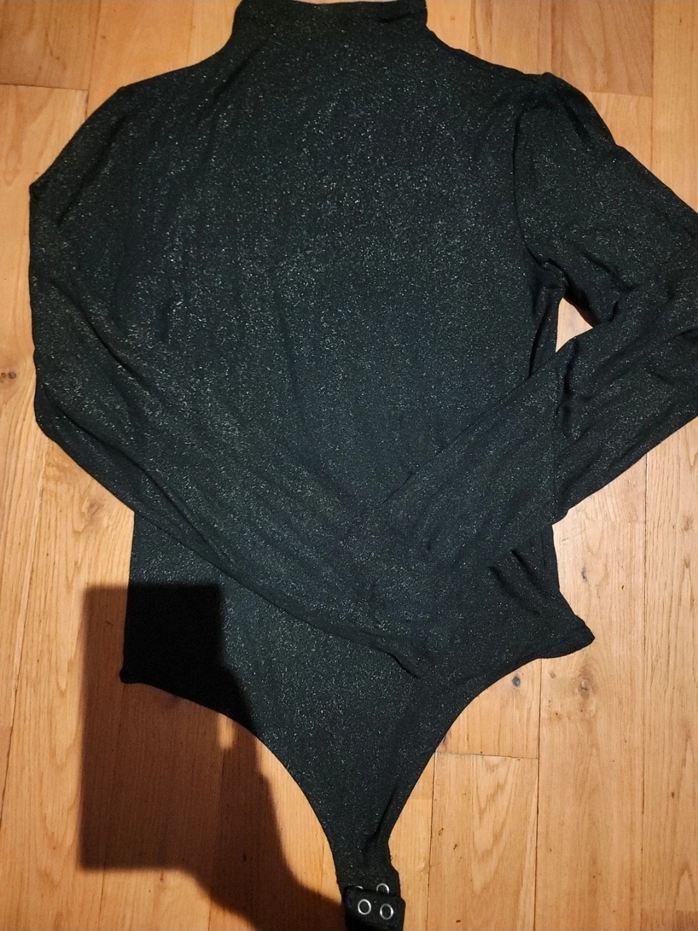 Express Black Sparkle Turtleneck Bodysuit